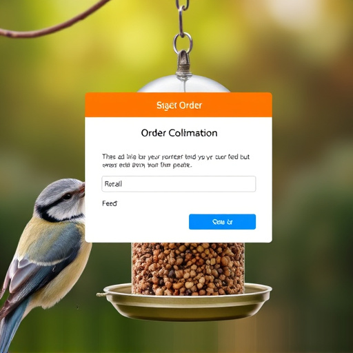 Online order confirmation for bird feed