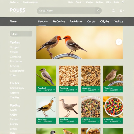 Online store page showing bird seed options