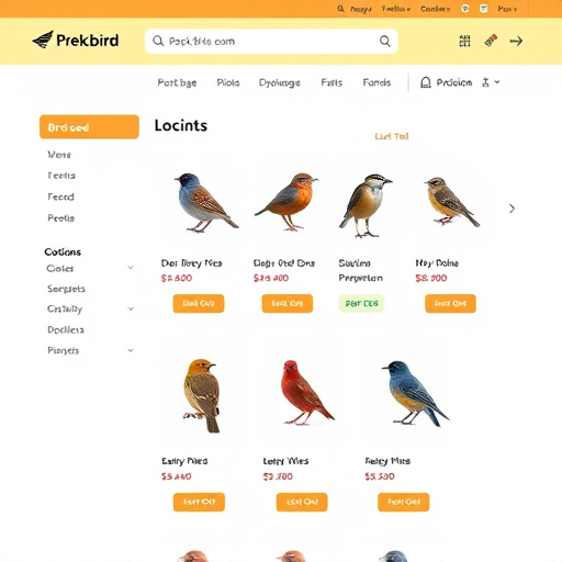 Online store page showing bird seed options