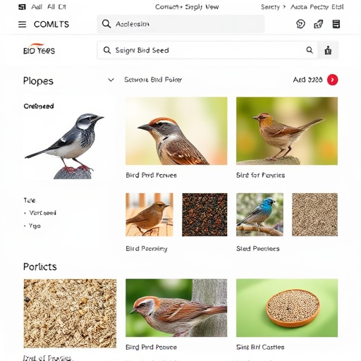 Online store page showing bird seed options
