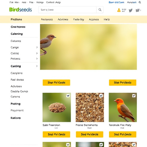 Online store page showing bird seed options