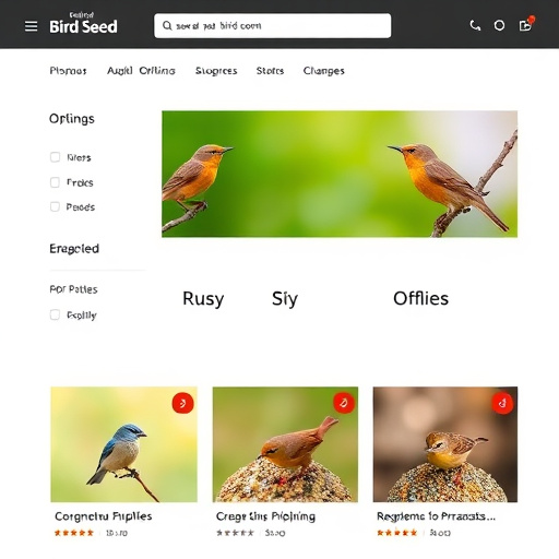 Online store page showing bird seed options