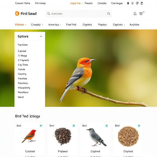 Online store page showing bird seed options