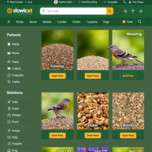Online store page showing bird seed options