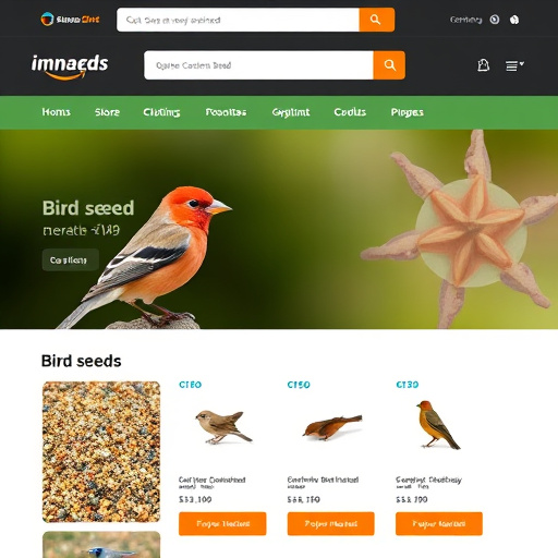 Online store page showing bird seed options