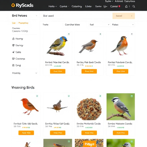 Online store page showing bird seed options
