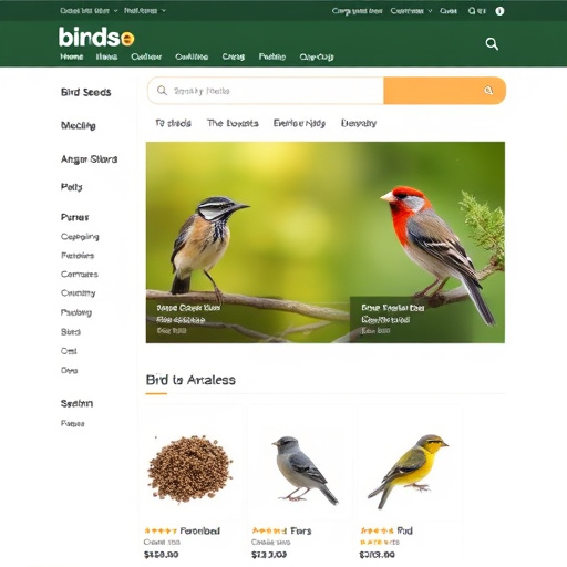 Online store page showing bird seed options