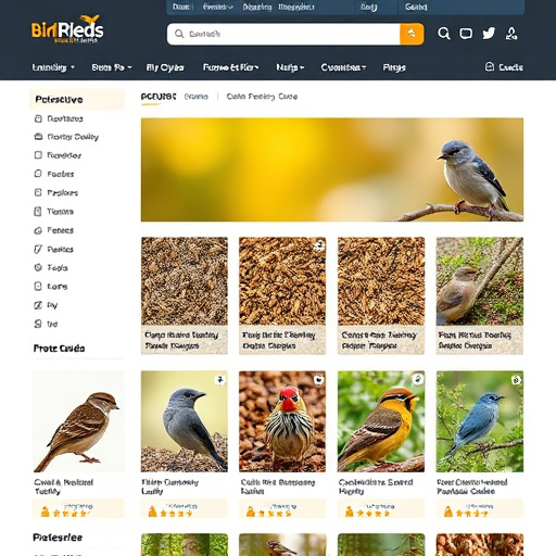 Online store page showing bird seed options