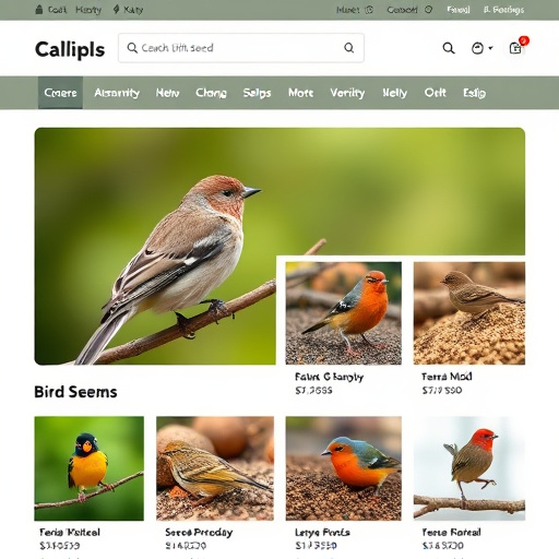 Online store page showing bird seed options