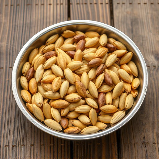 Open metal tray with sunflower seeds