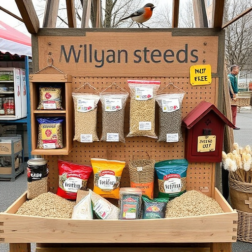 Outdoor display of bird seed deals