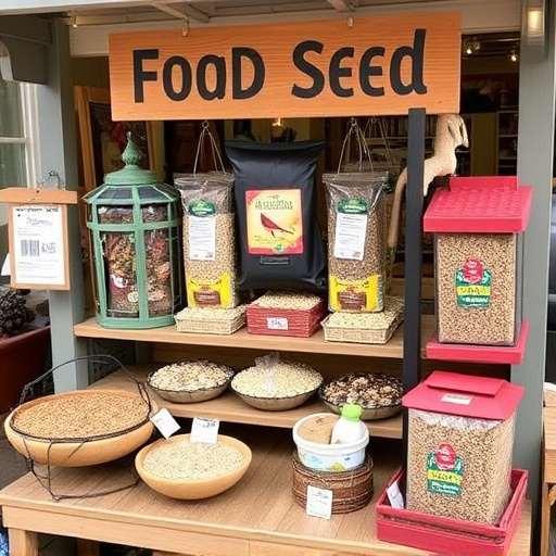 Outdoor display of bird seed deals
