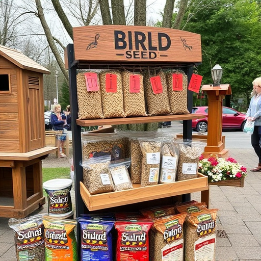 Outdoor display of bird seed deals