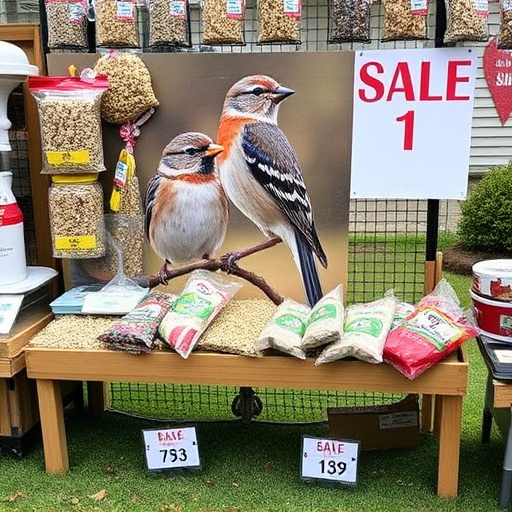 Outdoor display of bird seed deals