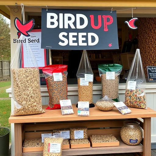 Outdoor display of bird seed deals