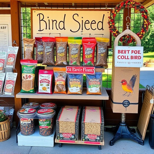 Outdoor display of bird seed deals
