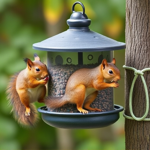 Outdoor feeder preventing squirrel access