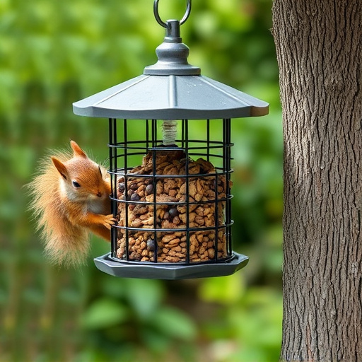 Outdoor feeder preventing squirrel access