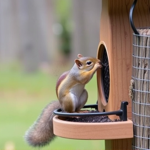 Outdoor feeder preventing squirrel access