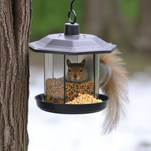 Outdoor feeder preventing squirrel access