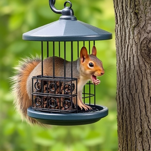 Outdoor feeder preventing squirrel access