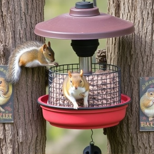 Outdoor feeder preventing squirrel access