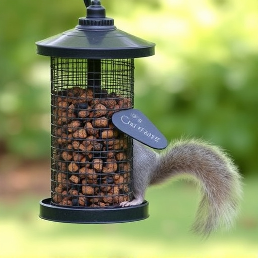 Outdoor feeder preventing squirrel access