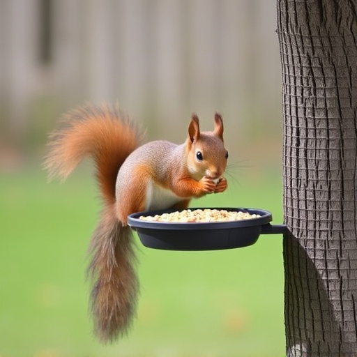 Outdoor feeder preventing squirrel access
