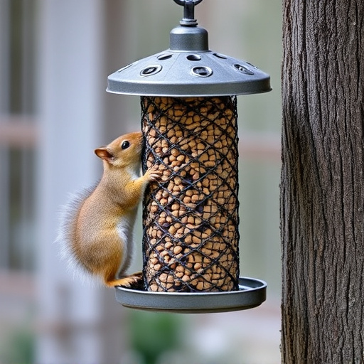Outdoor feeder preventing squirrel access