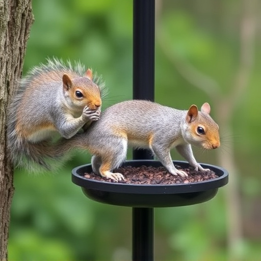 Outdoor feeder preventing squirrel access