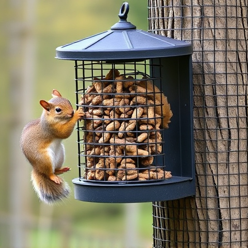Outdoor feeder preventing squirrel access
