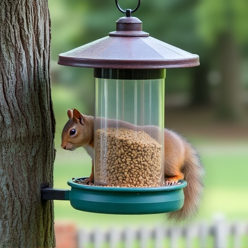 Outdoor feeder preventing squirrel access