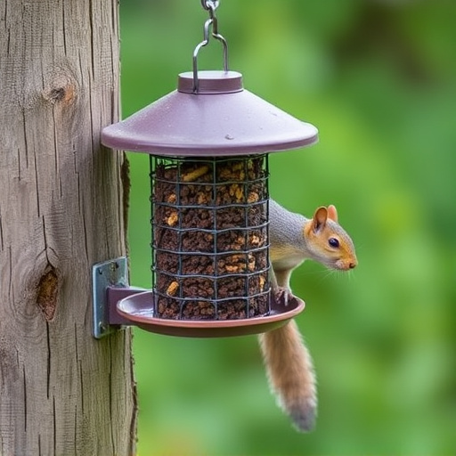 Outdoor feeder preventing squirrel access
