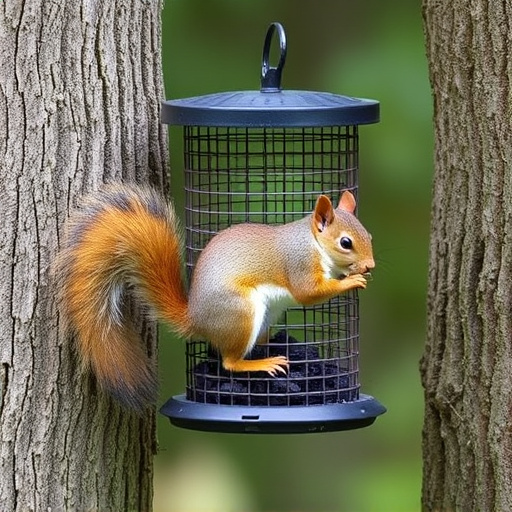 Outdoor feeder preventing squirrel access