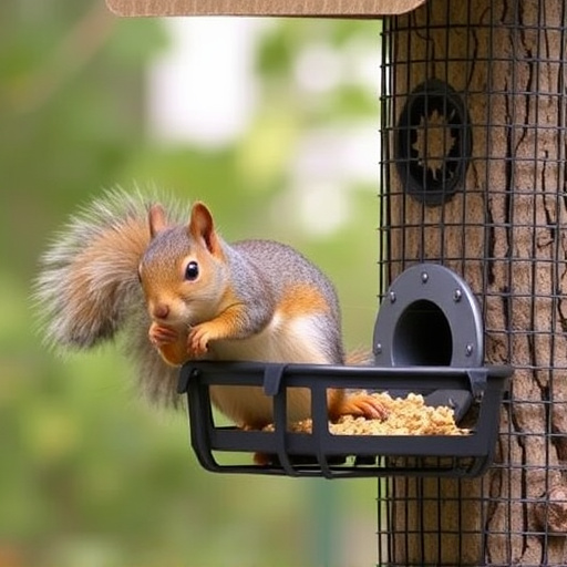 Outdoor feeder preventing squirrel access