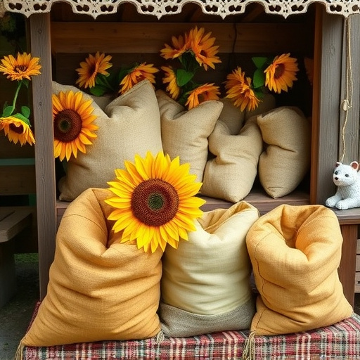 Outdoor storage of sunflower heart sacks