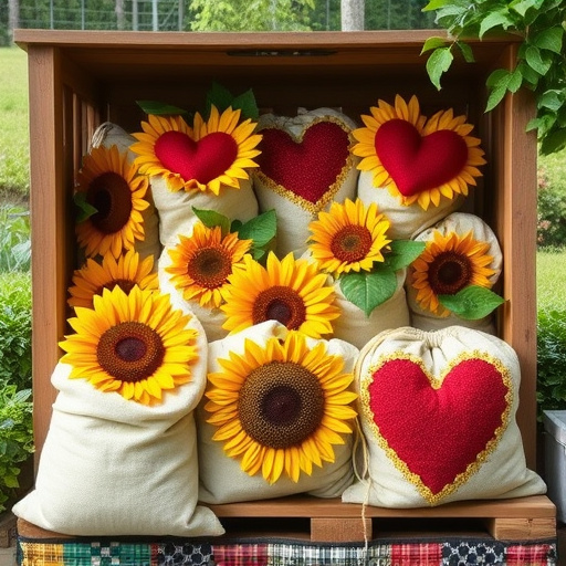 Outdoor storage of sunflower heart sacks