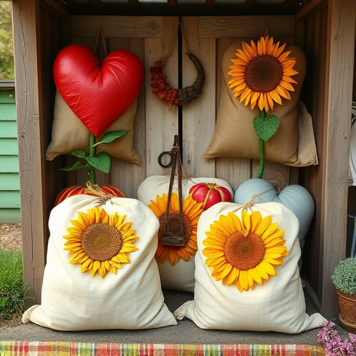 Outdoor storage of sunflower heart sacks