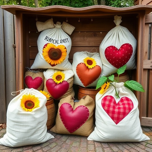 Outdoor storage of sunflower heart sacks