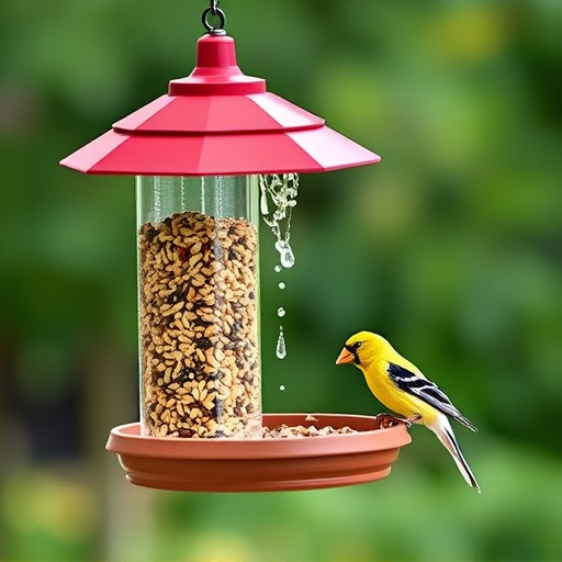Overflow-free bird feeder with seed mix