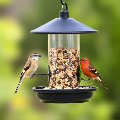 Overflow-free bird feeder with seed mix