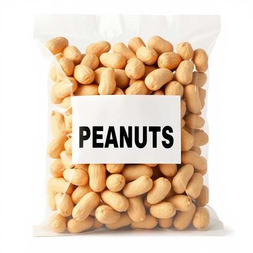 Packaged peanuts with clear label