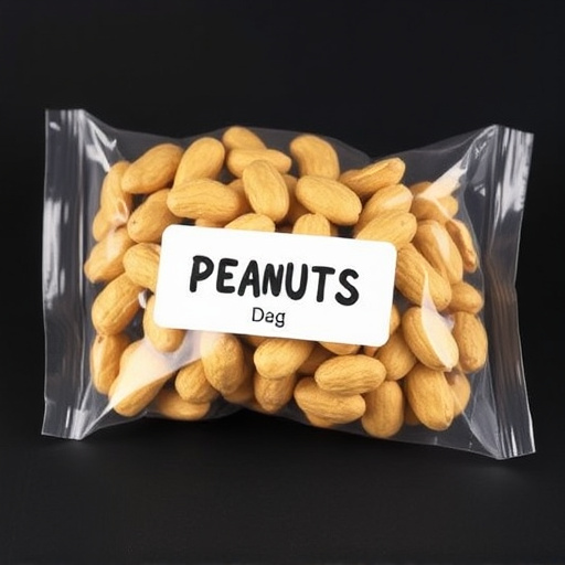 Packaged peanuts with clear label