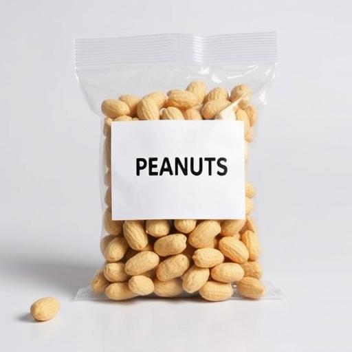 Packaged peanuts with clear label