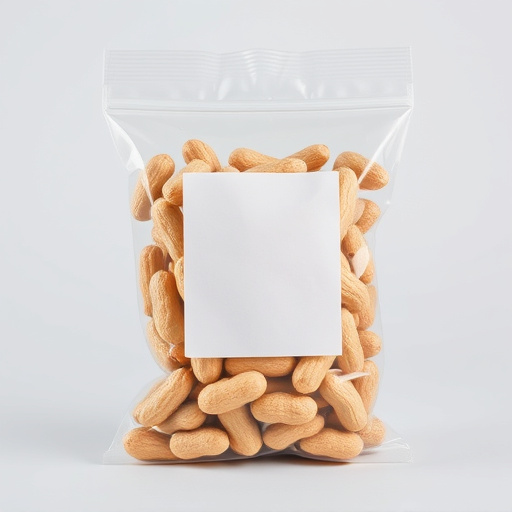 Packaged peanuts with clear label