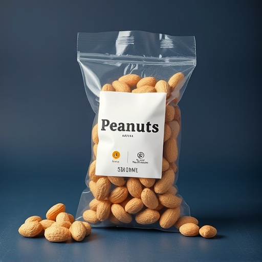 Packaged peanuts with clear label