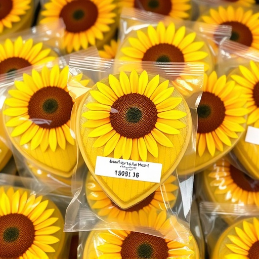 Packaged sunflower hearts with label visible