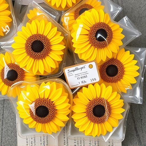 Packaged sunflower hearts with label visible