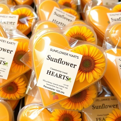 Packaged sunflower hearts with label visible