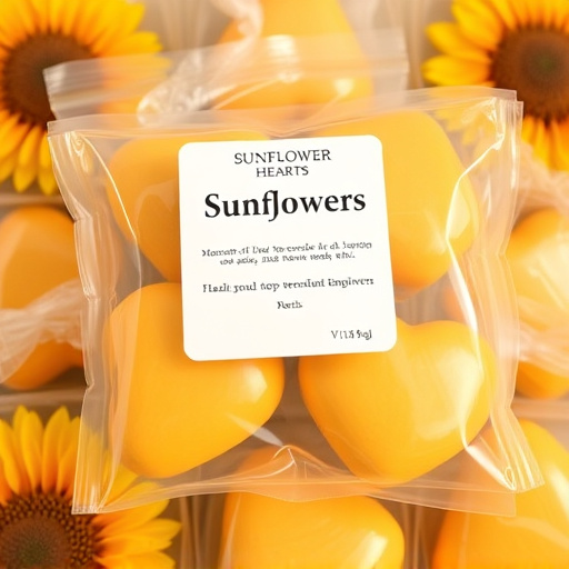 Packaged sunflower hearts with label visible